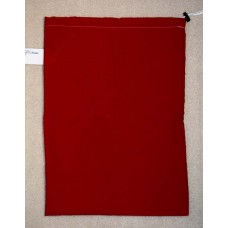 Linen Bag With Drawstring and Toggle: Cherry Red