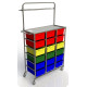 Laundry Cart - 18 Tray Stainless Steel With Hanging Rail